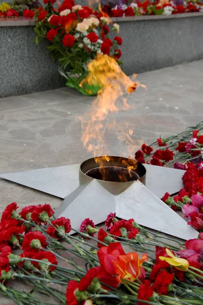 Eternal Flame Honor Soviet Soldiers Killed Great Patriotic War Memorial — Stock Photo, Image