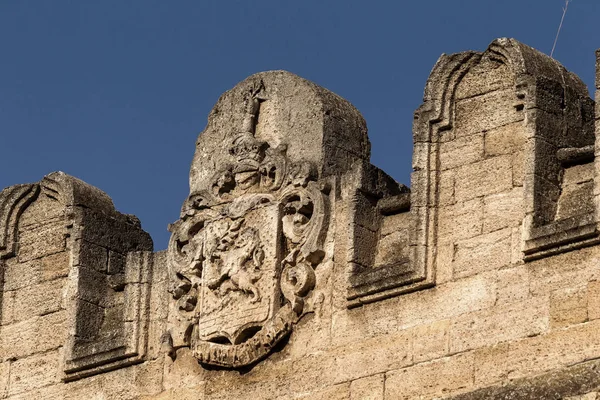 Interno Mistico Rovine Facciata Edificio Rovina Abbandonato Antico Castello Palazzo — Foto Stock