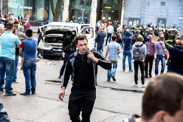 Odessa Ukraine May 2014 Tragic Riots Downtown Committed Radical Ukrainian — Stock Photo, Image