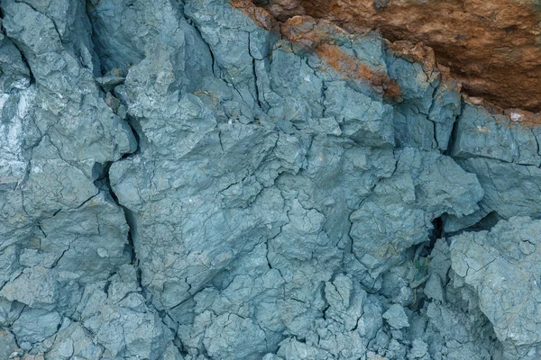 Geologický Ložisko Modré Hlíny Modrá Hlína Vzácná Přírodní Kosmetika Modrá — Stock fotografie