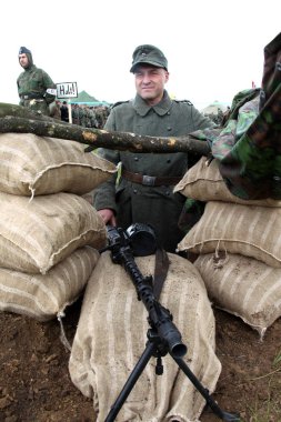 Odessa, Ukrayna - 10 Nisan: Parçası yeniden yapılanma gece savaş olaylar İkinci Dünya Savaşı, 1941-1945 Odessa'da savaş 1943. Asker Wehrmacht, 10 Nisan 2012 Odessa, Ukrayna 