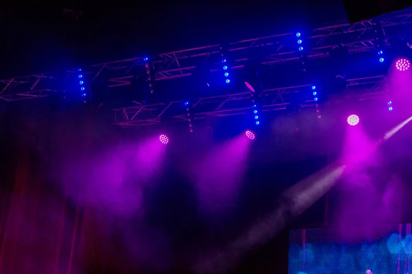 Podium Verlichting Achtergrond Show Het Licht Donker Het Interieur Van — Stockfoto