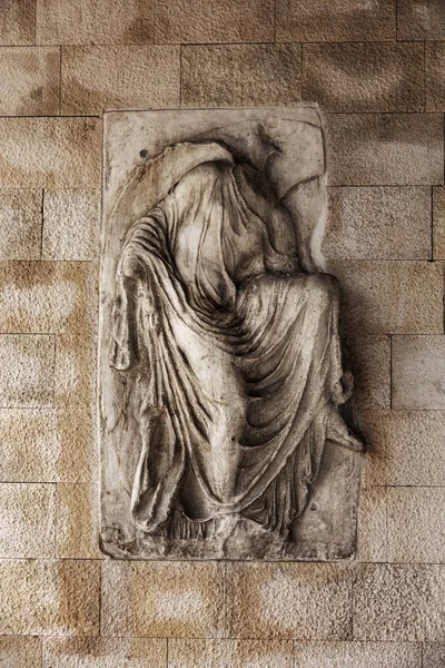Basreliéf Podrobnosti Sochařství Kameni Římských Bohů Císařů Klasická Sádra Kopie — Stock fotografie