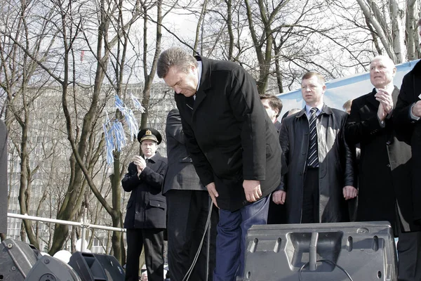Odessa Marzo Presidente Ucrania Viktor Yanukovych Durante Mitin Campaña Odessa —  Fotos de Stock