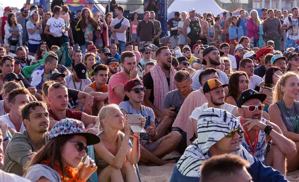 Odessa Ukraina Augusti 2017 Stor Skara Åskådare Fans Rockkonsert Musik — Stockfoto