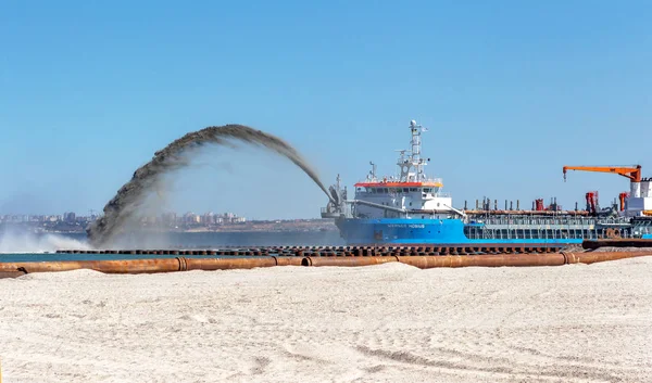 Odessa Ukraine Juillet 2012 Dragage Chenal Maritime Rivage Panoramique Plage — Photo