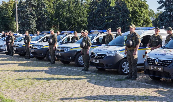 Одеса Україна Серпня 2018 Конвой Спеціалізованих Поліцейські Машини Поліцейських Призначено — стокове фото