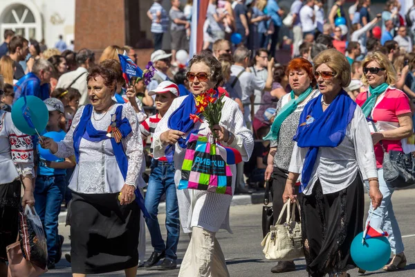 Novorossiysk Rusia Mayo 2018 Manifestación Del Primero Mayo Paz Job —  Fotos de Stock