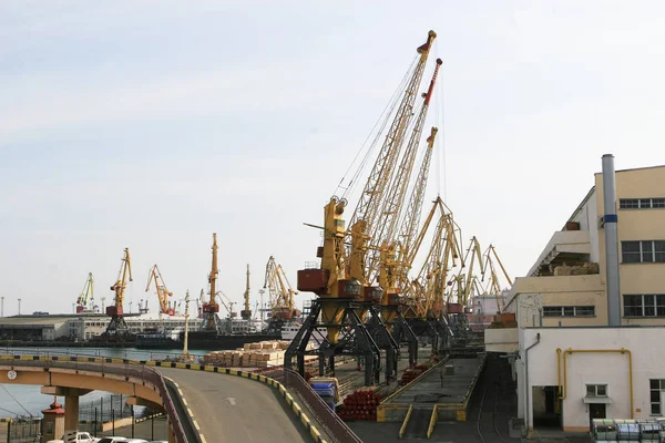 Odessa Ucraina Circa 2008 Nave Carico Container Industriale Con Gru — Foto Stock