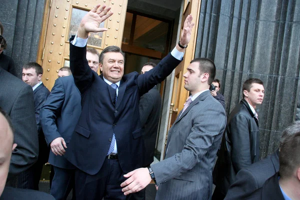 Kiev Nisan Dördüncü Cumhurbaşkanı Ukrayna Viktor Yanukoviç Sırasında Bir Mitingde — Stok fotoğraf