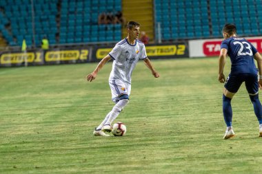 Odessa, Ukrayna - 3 Ağustos 2018: Djurgardens Eğer İsveç futbol kulübü Fc Mariupol Ukrayna ile oyun Uefa Avrupa Ligi sırasında. Futbol oyuncuları Djurgardens Eğer Stadı'nda oynamak
