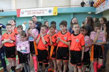 29 Nisan 2017 - Odessa, Ukrayna: rugby ligi odessa maçın özel spor okulu