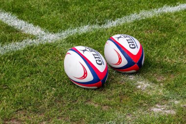 Odessa, Ukrayna - 15 Mayıs 2016: Yarı final UEFA Kupa Rugby. Ukrayna ekibi ile Moldova arasındaki gergin oyun. Avrupa Kupası Rws IRB gümüş madalya için savaş