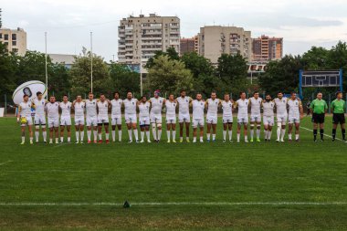 Krasnodar, Rusya Federasyonu - 11,2018 olabilir: Rus Rugby Şampiyonası Erkekler arasında: Kuban (Krasnodar) - beyaz ve Yenisey-Stm - (Krasnoyarsk). Yorucu spor oyunu dramatik oyun anları