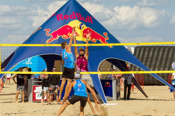 Odessa Ukraine Agosto 2017 Campeonato Ucraniano Voleibol Praia Praia Durante — Fotografia de Stock