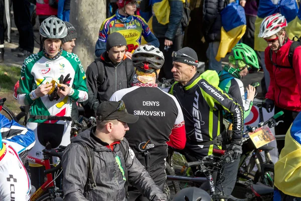 Odessa Ukraine April 2015 Das Traditionelle Patriotische Massenradrennen Durch Die — Stockfoto
