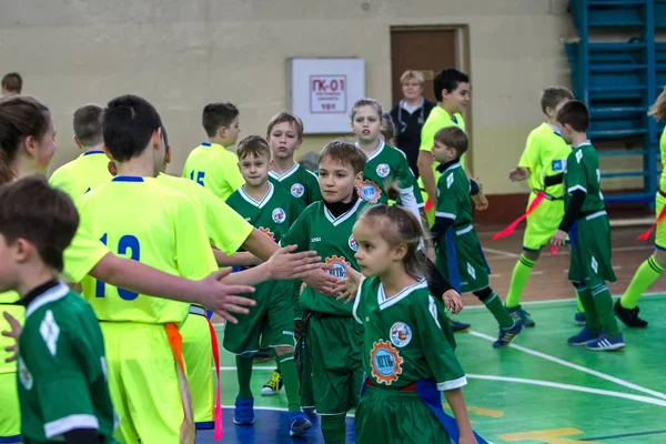 Odessa Oekraïne Febr 2018 Jonge Kinderen Spelen Rugby Tijdens Derby — Stockfoto