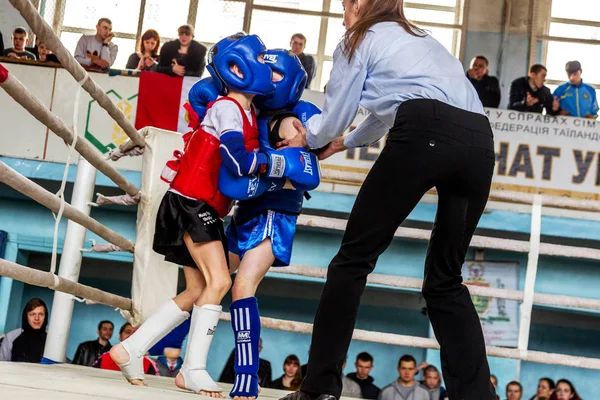 Odessa Ucrânia Abril 2015 Copa Ucrânia Sobre Boxe Tailandês Entre — Fotografia de Stock