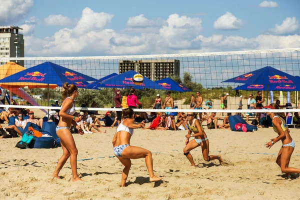 Odessa Ucrania Agosto 2017 Campeonato Ucraniano Voleibol Playa Playa Del — Foto de Stock
