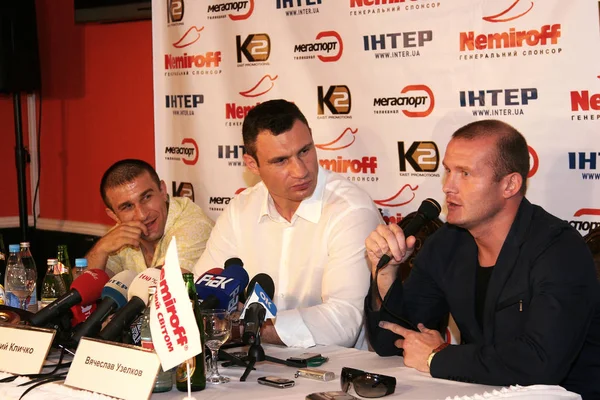 Odessa Ukraina Juli 2009 Världsmästare Vitali Klitschko Håller Presskonferens Klitschko — Stockfoto