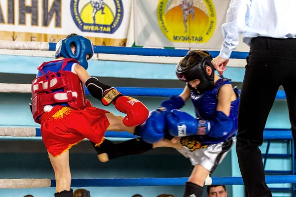 Odessa Ukraine Avril 2015 Coupe Ukraine Boxe Thaïlandaise Chez Les — Photo