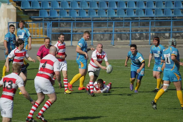 Odessa Ucrania Abril 2018 Partido Internacional Rugby Credo Odessa Lobos — Foto de Stock