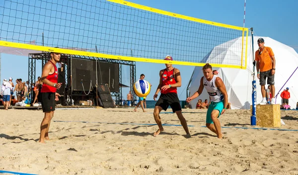 Oděsa Ukrajina Srpna 2017 Ukrajinské Beach Volejbal Mistrovství Pláži Moře — Stock fotografie