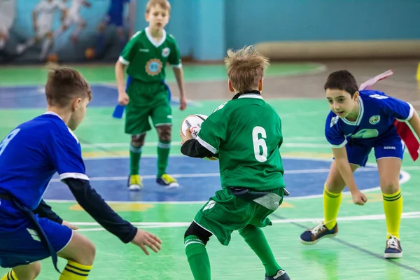 Odessa Ukraina Febr 2018 Dzieci Gry Rugby Podczas Gry Derby — Zdjęcie stockowe