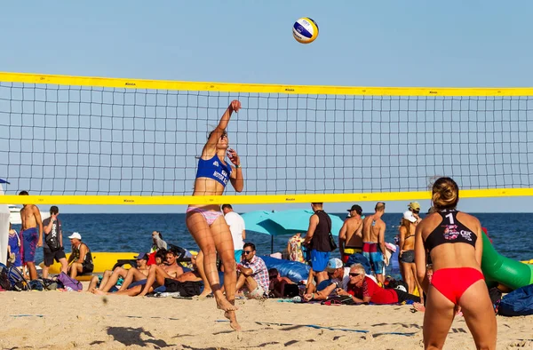 Odessa Ukrayna Ağustos 2017 Ukrayna Beach Voleybol Şampiyonası Oyunlar Festivali — Stok fotoğraf