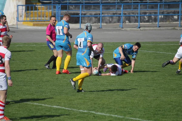 Oděsa Ukrajina Dubna 2018 Mezinárodní Rugby Zápas Credo Oděsa White — Stock fotografie