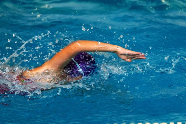 Der Abstrakte Sportliche Hintergrund Ist Nicht Scharf Schwimmbad Den Sport — Stockfoto