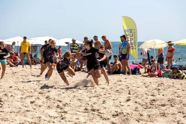 Odessa Ukraine August 2017 International Rugby Festival Sand Sea Beach — Stock Photo, Image