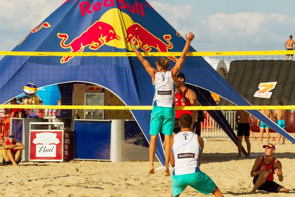 Odessa Ukraine Agosto 2017 Campeonato Ucraniano Voleibol Praia Praia Durante — Fotografia de Stock