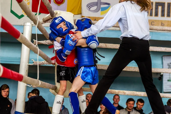 Odessa Ucrânia Abril 2015 Copa Ucrânia Sobre Boxe Tailandês Entre — Fotografia de Stock