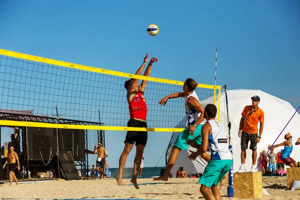 Odessa Ukraine August 2017 Ukrainische Beachvolleyball Meisterschaft Meeresstrand Während Des — Stockfoto