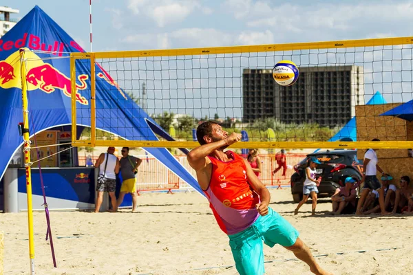 Odessa Ukraine Agosto 2017 Campeonato Ucraniano Voleibol Praia Praia Durante — Fotografia de Stock