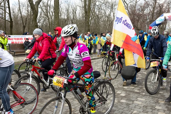 Odessa Ukraine April 2015 Das Traditionelle Patriotische Massenradrennen Durch Die — Stockfoto