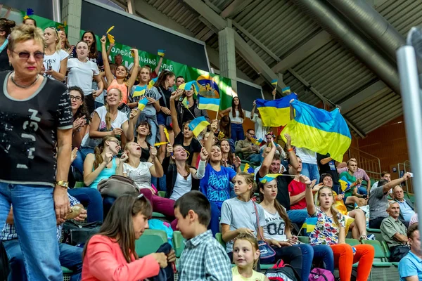 Oděsa Ukrajina Září 2016 Diváci Hledišti Během Mistrovství Evropy Volejbale — Stock fotografie
