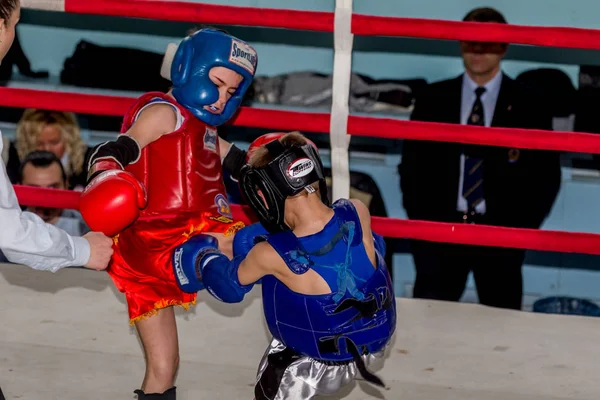 Odessa Ucrania Abril 2015 Copa Ucrania Boxeo Tailandés Entre Niños —  Fotos de Stock