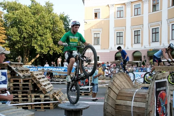 Odessa Ukraine Juli 2007 Freestyle Springen Junger Männer Auf Dem — Stockfoto