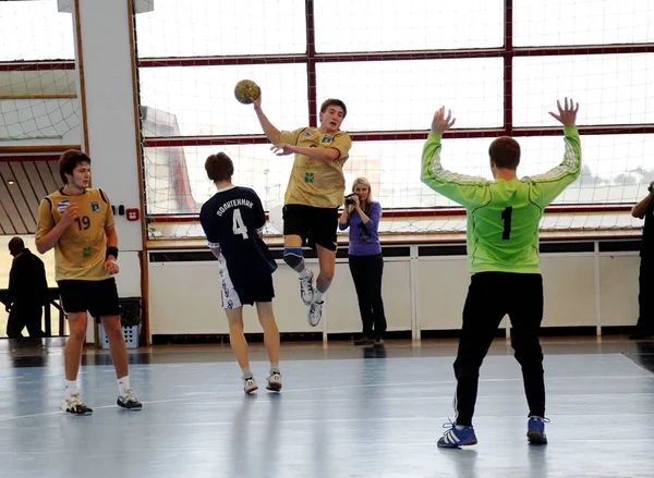 Odessa Ukraine September 2010 Das Intensive Emotionale Freundschaftliche Handballspiel Zwischen — Stockfoto