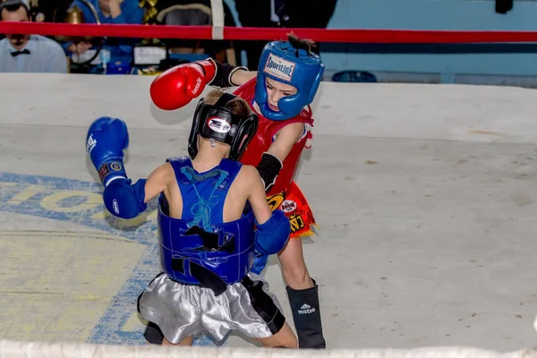 Odessa Ucrania Abril 2015 Copa Ucrania Boxeo Tailandés Entre Niños — Foto de Stock