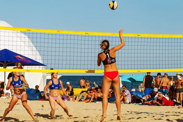 Odessa Ukrayna Ağustos 2017 Ukrayna Beach Voleybol Şampiyonası Oyunlar Festivali — Stok fotoğraf