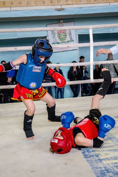 Odessa Ukraine April 2015 Cup Ukraine Thai Boxing Children Kids — Stock Photo, Image