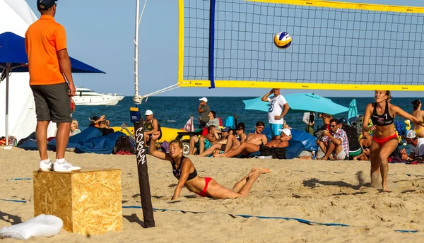 Odessa Ukraine Agosto 2017 Campeonato Ucraniano Voleibol Praia Praia Durante — Fotografia de Stock