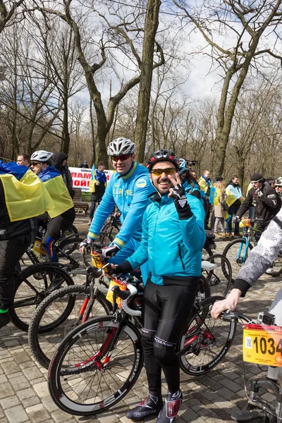 Odessa Ukraine April 2015 Das Traditionelle Patriotische Massenradrennen Durch Die — Stockfoto