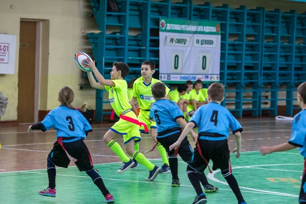 Odessa Ucrania Abril 2017 Liga Rugby Odessa Partido Escuela Deportes —  Fotos de Stock
