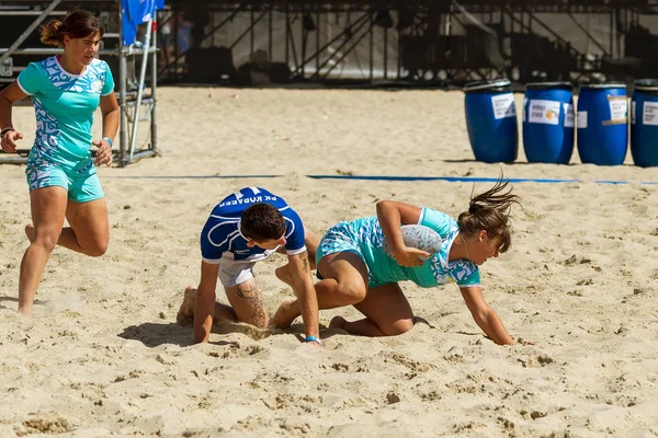 Oděsa Ukrajina Srpna 2017 Mezinárodní Rugby Festival Písku Pláže Moře — Stock fotografie