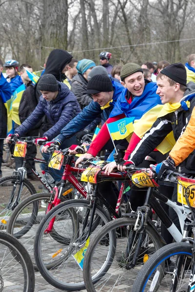 Odessa Ukraine April 2015 Annual Traditional Mass Patriotic Bike Race — Stock Photo, Image