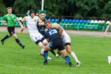 Krasnodar, Rusya Federasyonu - 11,2018 olabilir: Rus Rugby Şampiyonası Erkekler arasında: Kuban (Krasnodar) - beyaz ve Yenisey-Stm - (Krasnoyarsk). Yorucu spor oyunu dramatik oyun anları